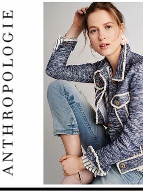 Anthropologie x ett twa Tweed Trucker Jacket